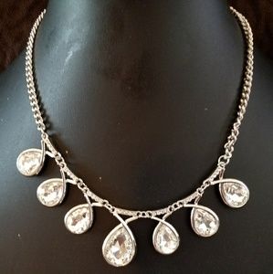 Cubic zirconia silver necklace